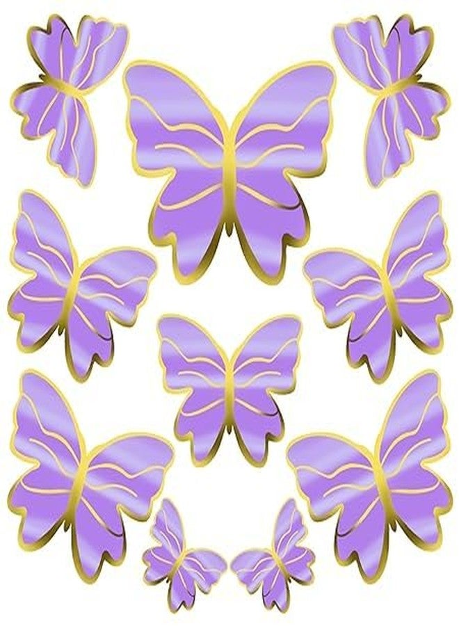 BRIJBAZAAR Pack of 10 Pcs Purple Butterfly Paper Cutouts for Cake Decoration, Elegant Butterfly Cake Toppers, Birthday, Wedding, Baby Shower, Party Decorations - Image 1